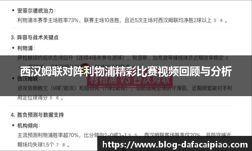 西汉姆联对阵利物浦精彩比赛视频回顾与分析