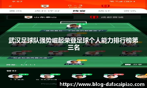武汉足球队强势崛起荣登足球个人能力排行榜第三名