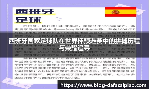 西班牙国家足球队在世界杯预选赛中的拼搏历程与荣耀追寻